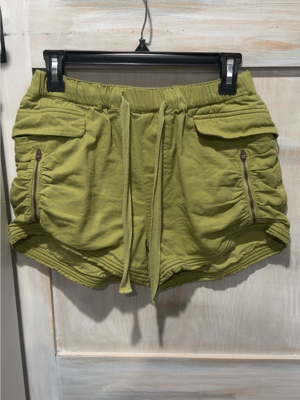 Pilcro Olive Green Cargo Drawstring Lounge Shorts